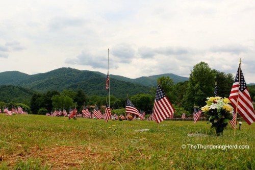Military Veterans section at Green Hill Cemetery, Waynesville, NC